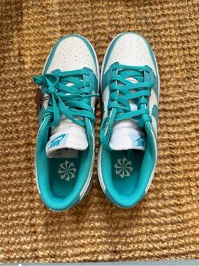 Nike Teal and White Low-Top Sneakers